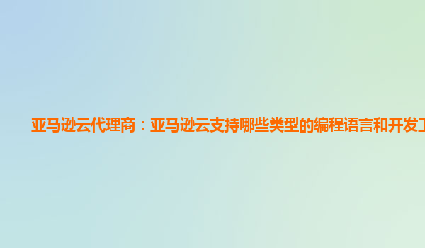 亚马逊云代理商：亚马逊云支持哪些类型的编程语言和开发工具？