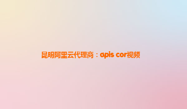 昆明阿里云代理商：apis cor视频