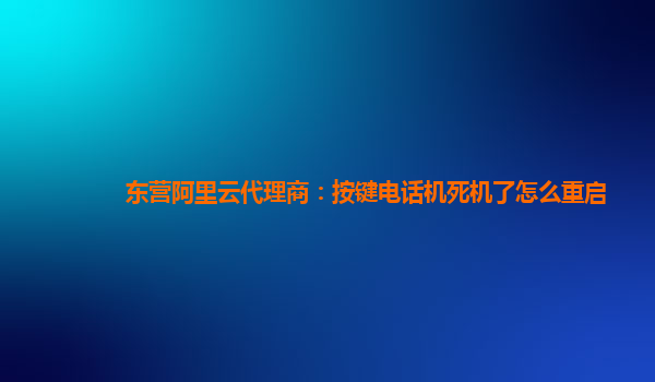 东营阿里云代理商：按键电话机死机了怎么重启