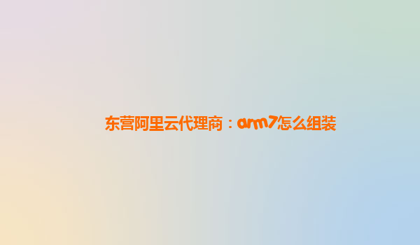 东营阿里云代理商：arm7怎么组装