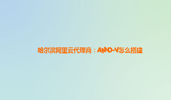 哈尔滨阿里云代理商：AMD-V怎么搭建