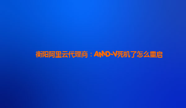衡阳阿里云代理商：AMD-V死机了怎么重启