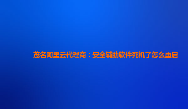 茂名阿里云代理商：安全辅助软件死机了怎么重启