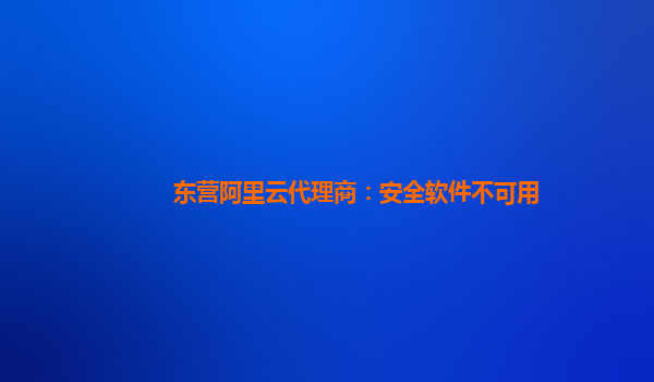 东营阿里云代理商：安全软件不可用