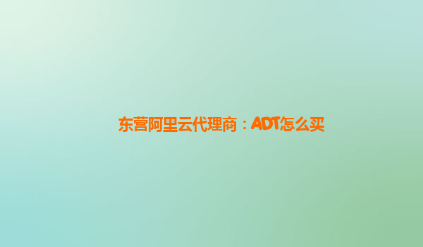 东营阿里云代理商：ADT怎么买