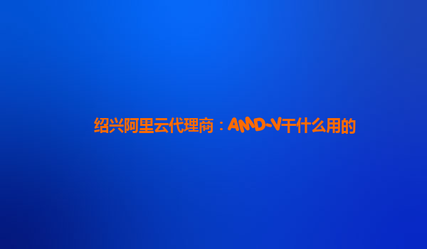 绍兴阿里云代理商：AMD-V干什么用的