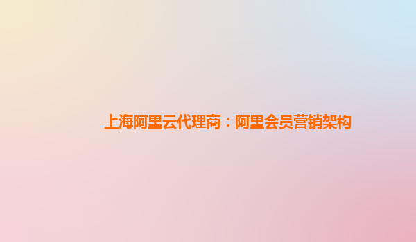 上海阿里云代理商：阿里会员营销架构
