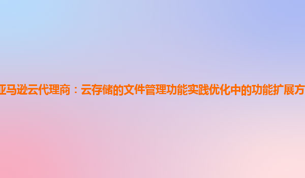 亚马逊云代理商：云存储的文件管理功能实践优化中的功能扩展方向如何确定？