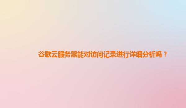 谷歌云服务器能对访问记录进行详细分析吗？