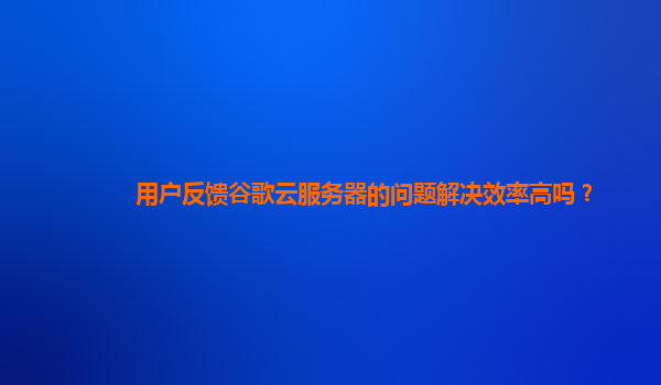 用户反馈谷歌云服务器的问题解决效率高吗？