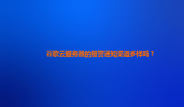 谷歌云服务器的报警通知渠道多样吗？