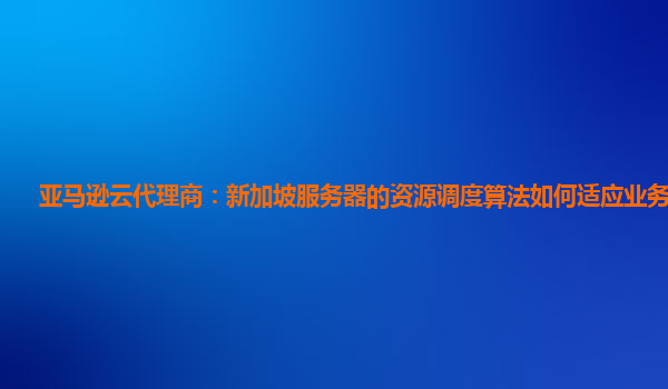 亚马逊云代理商：新加坡服务器的资源调度算法如何适应业务变化？