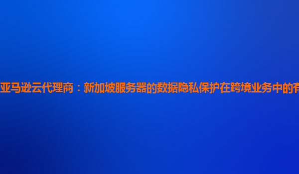 亚马逊云代理商：新加坡服务器的数据隐私保护在跨境业务中的有效性如何？
