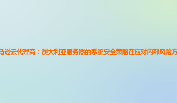 亚马逊云代理商：澳大利亚服务器的系统安全策略在应对内部风险方面的效果怎样？