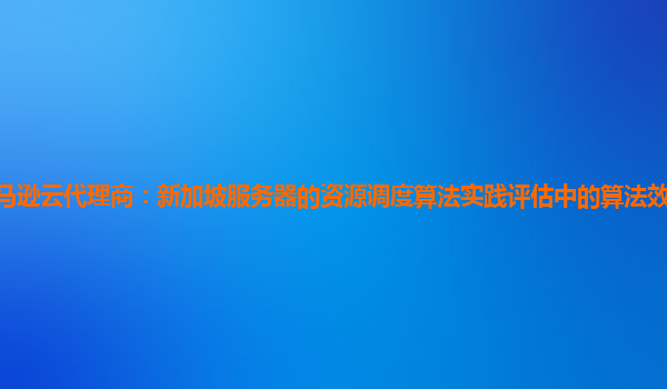 亚马逊云代理商：新加坡服务器的资源调度算法实践评估中的算法效率指标有哪些？