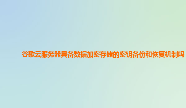 谷歌云服务器具备数据加密存储的密钥备份和恢复机制吗？
