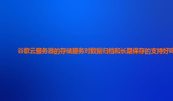 谷歌云服务器的存储服务对数据归档和长期保存的支持好吗？