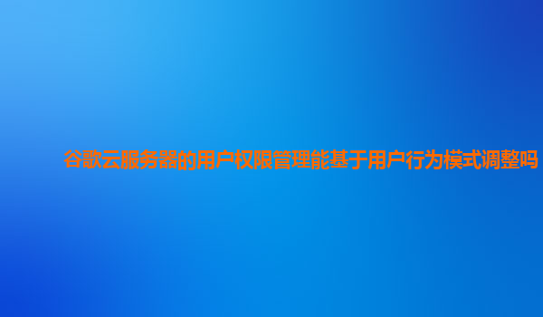谷歌云服务器的用户权限管理能基于用户行为模式调整吗？