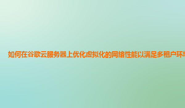 如何在谷歌云服务器上优化虚拟化的网络性能以满足多租户环境需求？