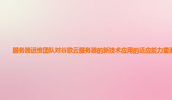 服务器运维团队对谷歌云服务器的新技术应用的适应能力重要吗？