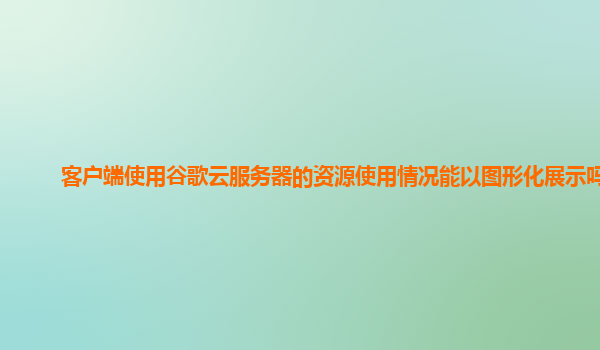 客户端使用谷歌云服务器的资源使用情况能以图形化展示吗？