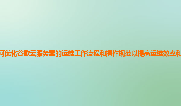 如何优化谷歌云服务器的运维工作流程和操作规范以提高运维效率和减少人为错误？