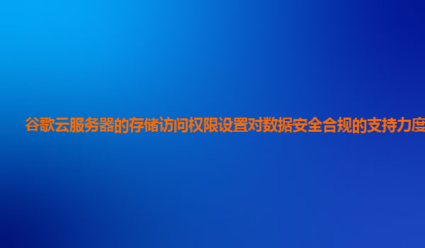 谷歌云服务器的存储访问权限设置对数据安全合规的支持力度如何？