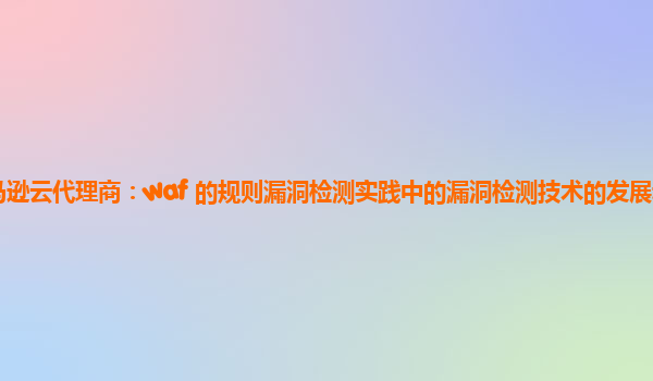 亚马逊云代理商：waf 的规则漏洞检测实践中的漏洞检测技术的发展趋势与应用？