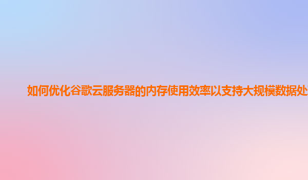 如何优化谷歌云服务器的内存使用效率以支持大规模数据处理？
