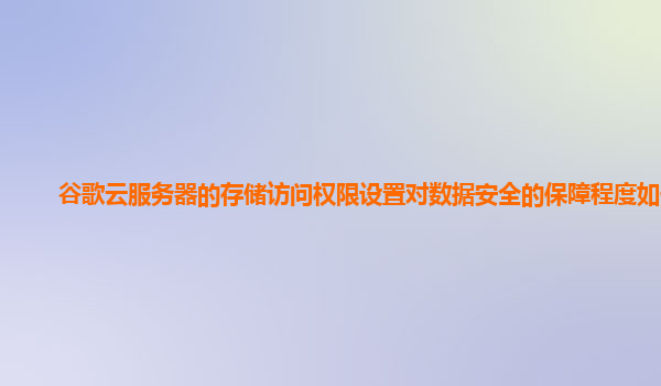 谷歌云服务器的存储访问权限设置对数据安全的保障程度如何？