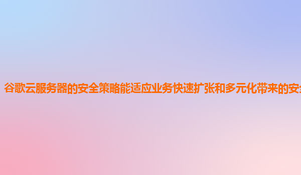 谷歌云服务器的安全策略能适应业务快速扩张和多元化带来的安全挑战吗？