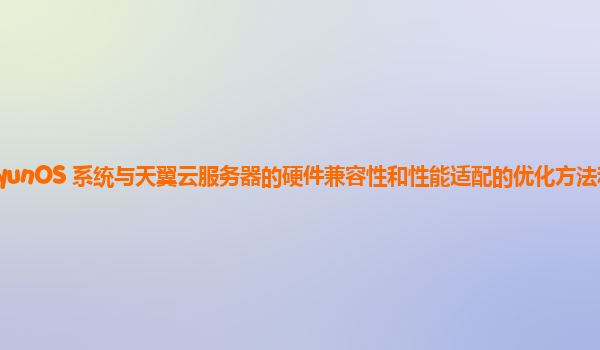 CTyunOS 系统与天翼云服务器的硬件兼容性和性能适配的优化方法和实践？