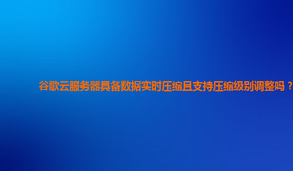 谷歌云服务器具备数据实时压缩且支持压缩级别调整吗？