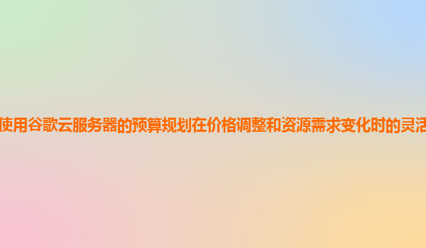 企业使用谷歌云服务器的预算规划在价格调整和资源需求变化时的灵活性和准确性如何？
