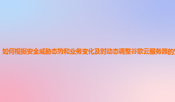 如何根据安全威胁态势和业务变化及时动态调整谷歌云服务器的安全策略？