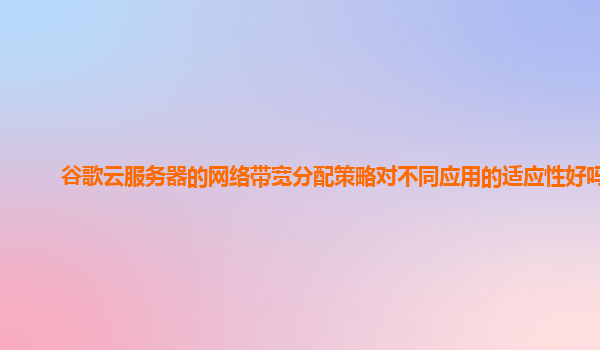 谷歌云服务器的网络带宽分配策略对不同应用的适应性好吗？