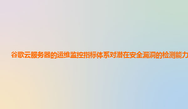 谷歌云服务器的运维监控指标体系对潜在安全漏洞的检测能力如何？