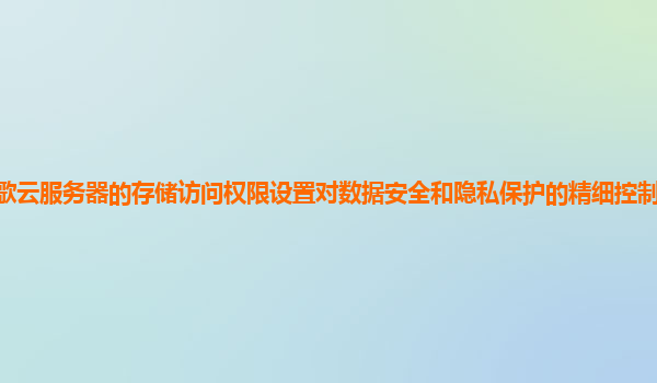 谷歌云服务器的存储访问权限设置对数据安全和隐私保护的精细控制能力如何加强？