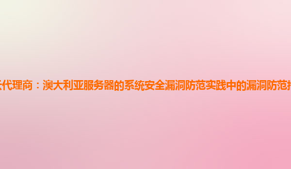 亚马逊云代理商：澳大利亚服务器的系统安全漏洞防范实践中的漏洞防范措施与系统更新的协调？