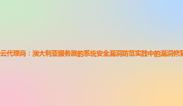 亚马逊云代理商：澳大利亚服务器的系统安全漏洞防范实践中的漏洞修复后的系统验证方法？
