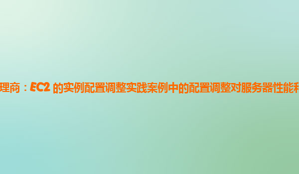 亚马逊云代理商：EC2 的实例配置调整实践案例中的配置调整对服务器性能和成本的综合影响分析？