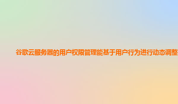 谷歌云服务器的用户权限管理能基于用户行为进行动态调整吗？
