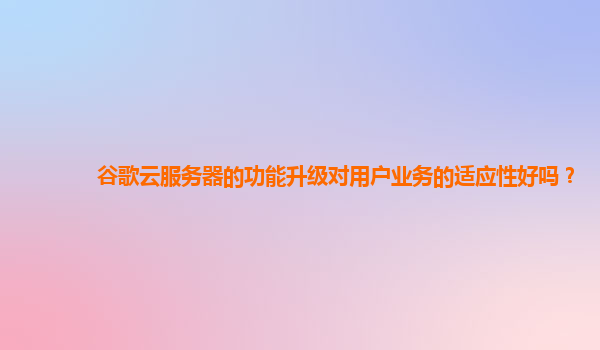 谷歌云服务器的功能升级对用户业务的适应性好吗？