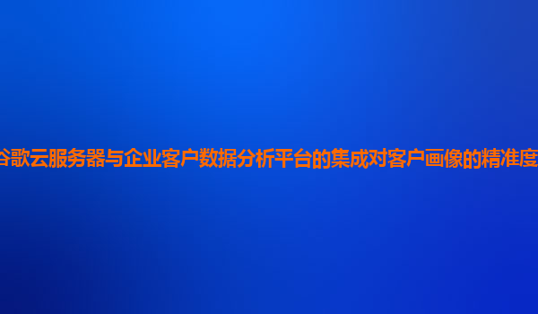 谷歌云服务器与企业客户数据分析平台的集成对客户画像的精准度提升明显吗？