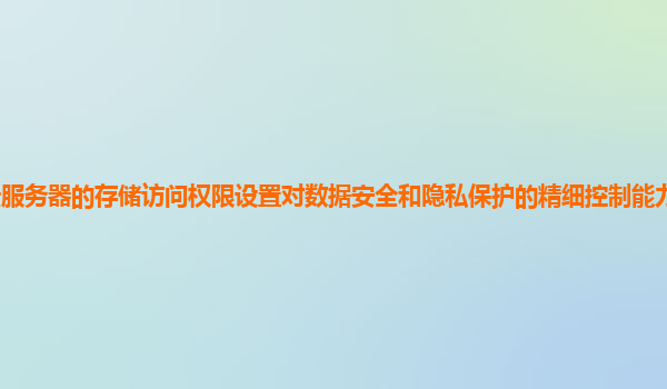 谷歌云服务器的存储访问权限设置对数据安全和隐私保护的精细控制能力和合规性支持如何？