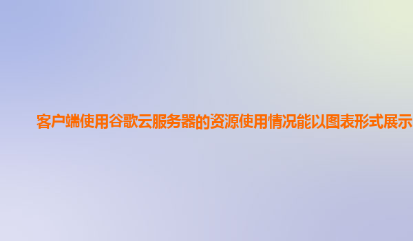 客户端使用谷歌云服务器的资源使用情况能以图表形式展示吗？