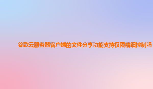 谷歌云服务器客户端的文件分享功能支持权限精细控制吗？
