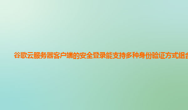 谷歌云服务器客户端的安全登录能支持多种身份验证方式组合吗？