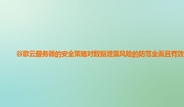 谷歌云服务器的安全策略对数据泄露风险的防范全面且有效吗？
