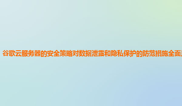 谷歌云服务器的安全策略对数据泄露和隐私保护的防范措施全面且有效吗？